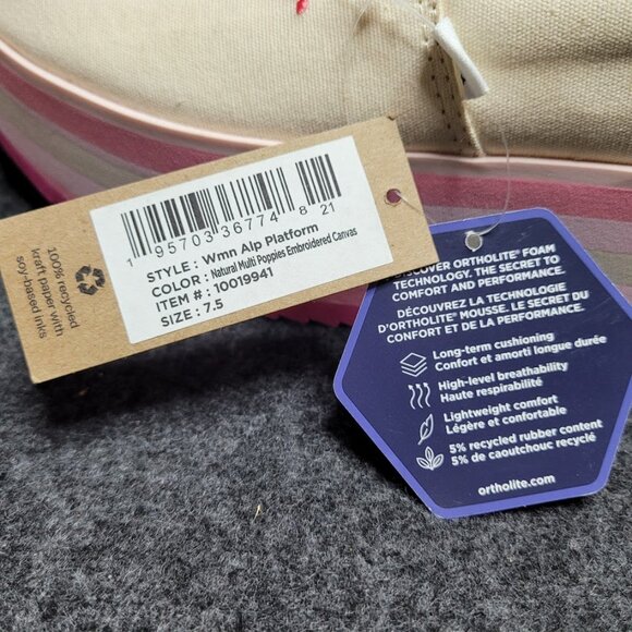 NWT TOMS - Womens Alp Platform Espadrille Size 7.5 - Picture 13 of 13